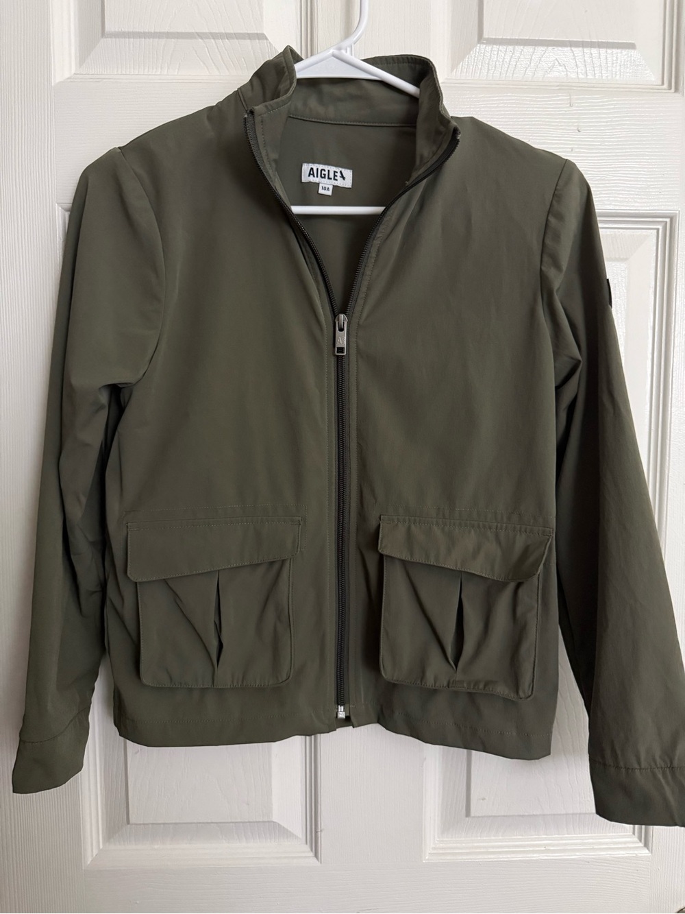 Aigle Kids Olive Zip-Up Rain Jacket